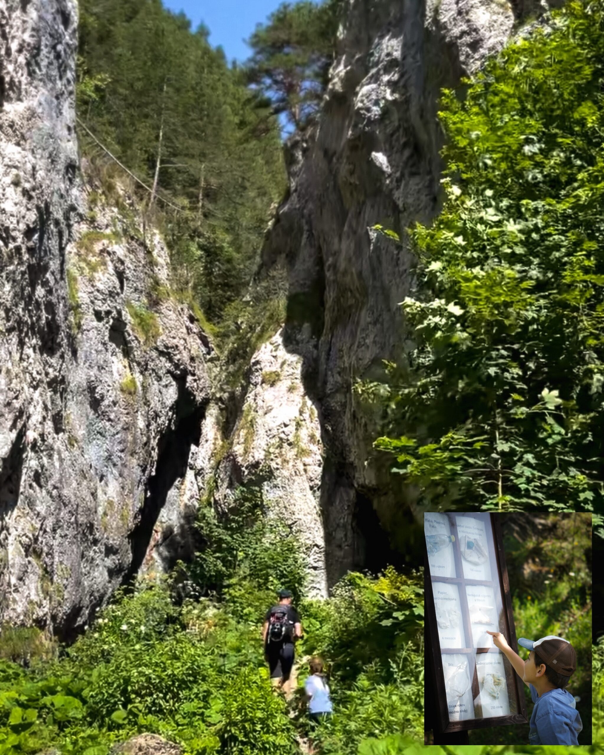 Chłopiec patrzy na strumień w Dolinie Prosieckiej